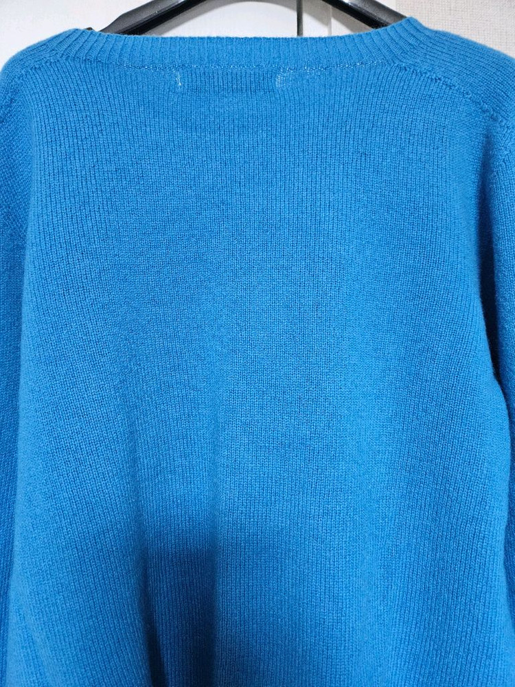 로즈베이 홀가먼트 라운드넥 니트 터콰즈블루--8