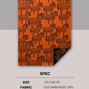 클리판 KLIPPAN 스웨덴 오가닉 블랭킷 담요 지브라오렌지 새제품