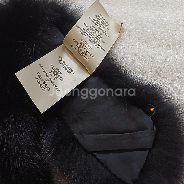 버버리 천연 폭스 퍼 카라 블랙 거의새것 사랑봉봉--5