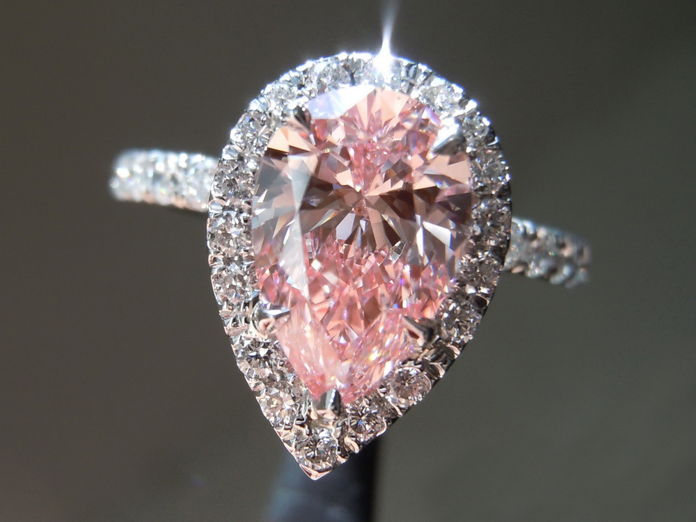 랩그로운 다이아몬드 1.5캐럿 물방울 비비드 핑크 컬러--6