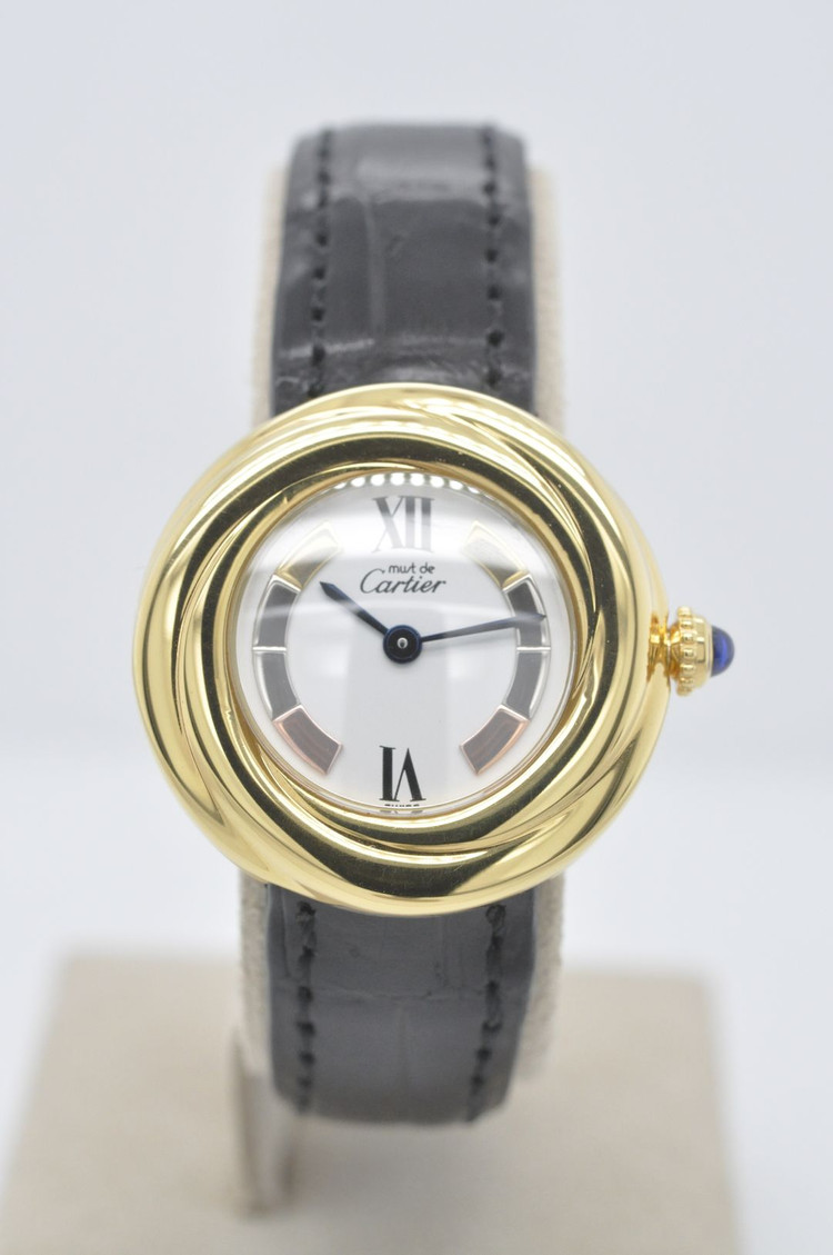 까르띠에 트리니티 금장 트리오 다이얼 여성 손목시계--1