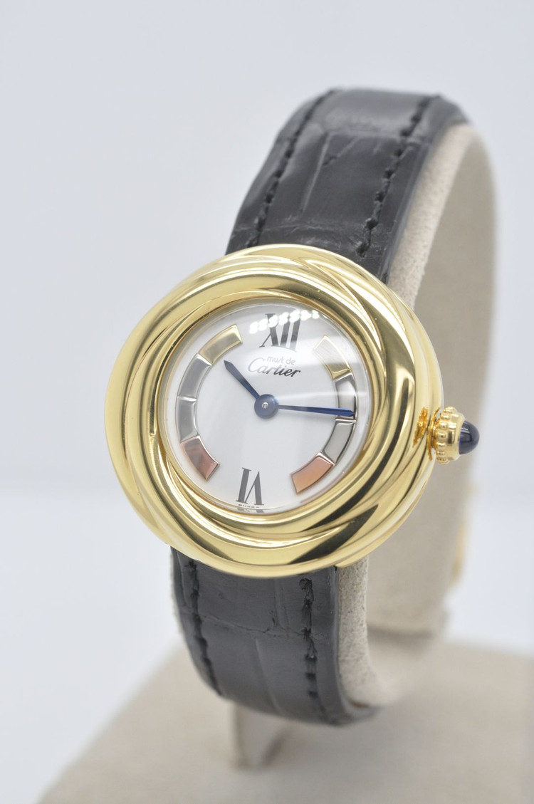 까르띠에 트리니티 금장 트리오 다이얼 여성 손목시계--2