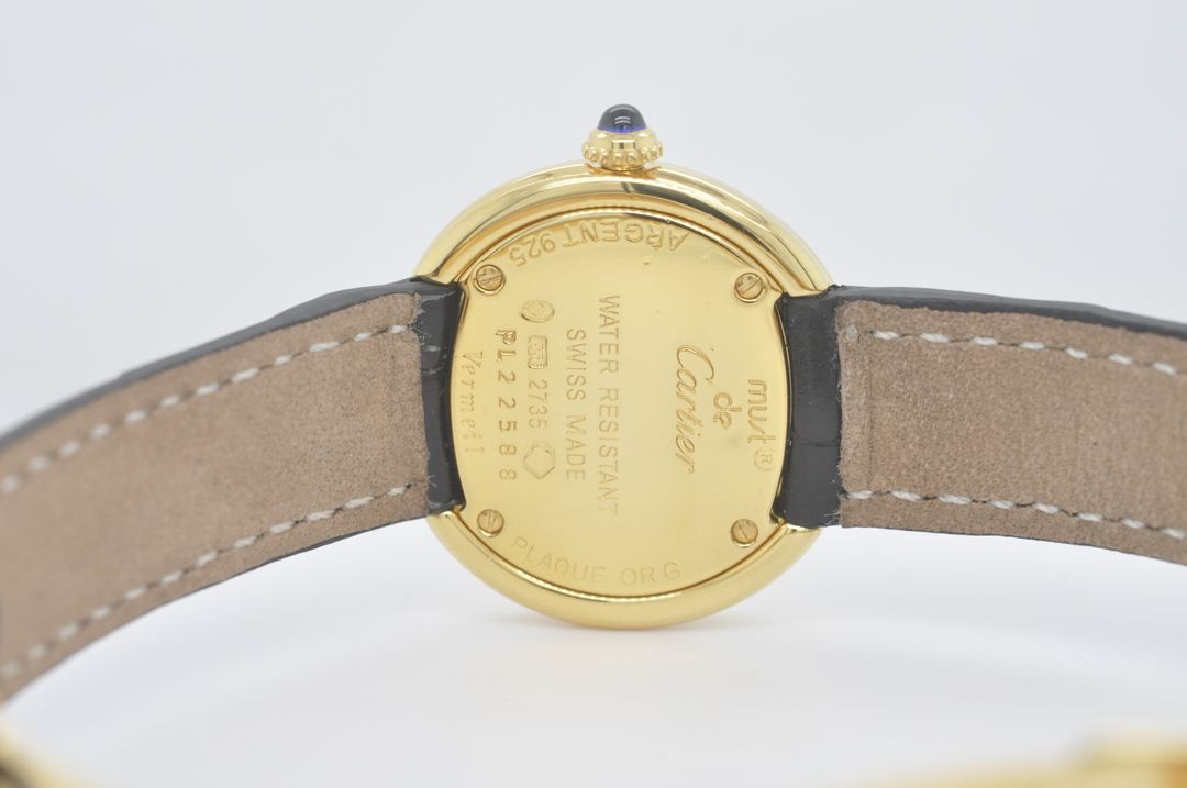 까르띠에 트리니티 금장 트리오 다이얼 여성 손목시계--6