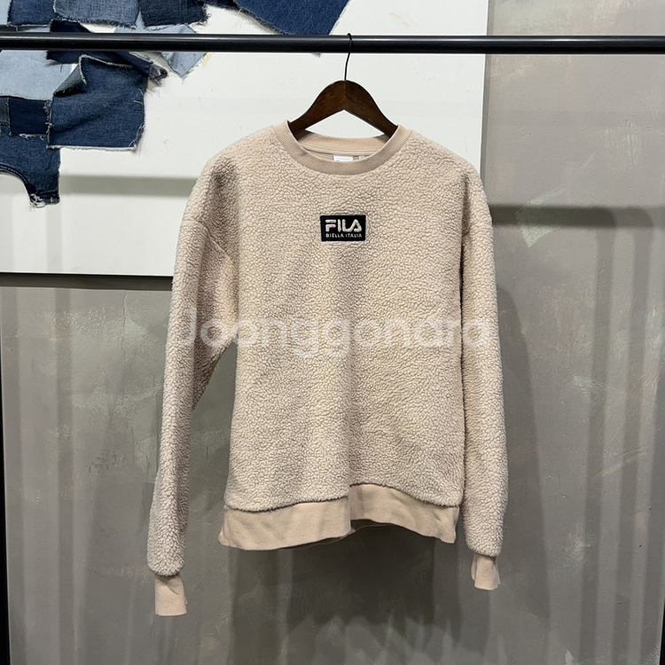 (90) 필라 캐주얼 양털 뽀글이 후리스 맨투맨 긴팔 티--0