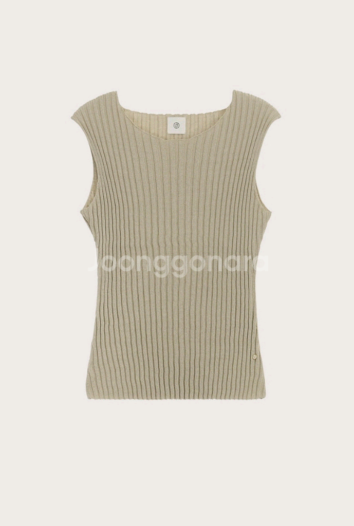 유메르 슬림 골지 슬리브리스, 베이지--0