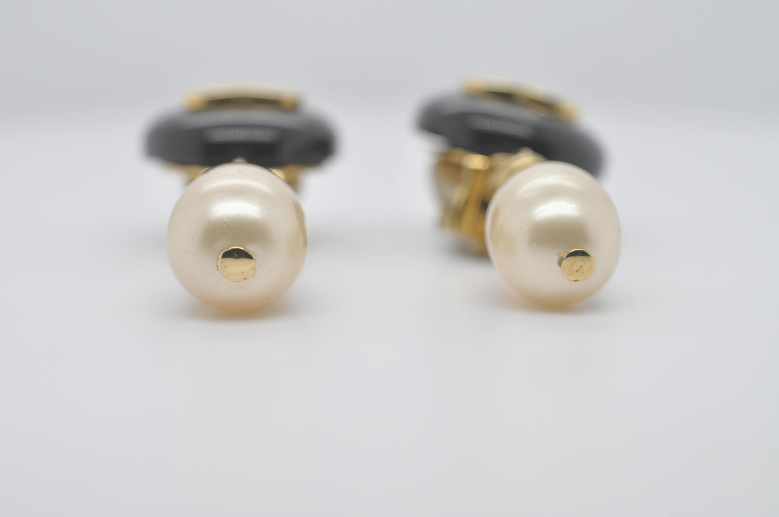 빈티지 샤넬 코코마크 95P 클래식 클립온 귀걸이--3