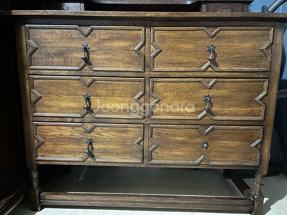 앤틱 원목 서랍장--2