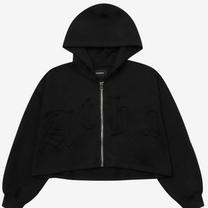 블랙 숏 후드집업FREE