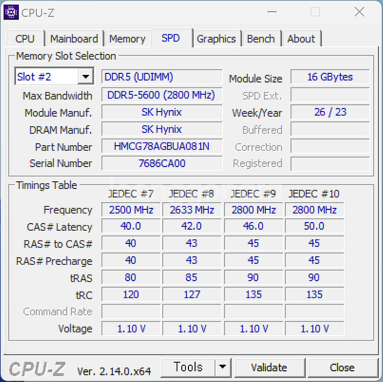 하이닉스 DDR5-5600 16GB 메모리 2개 판매합니다--3