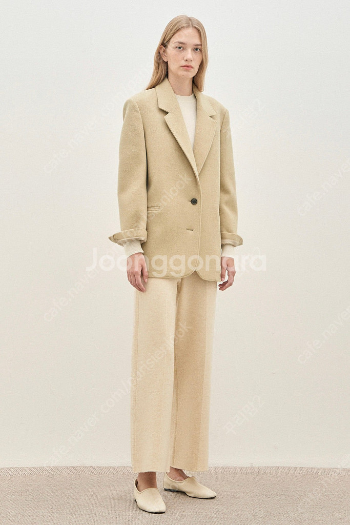 더캐시미어 캐시미어 블렌드 핸드메이드 싱글 자켓--6