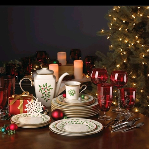 새제품 레녹스 홀리데이 금장 그릇세트 크리스마스(+멸치육수/양념)