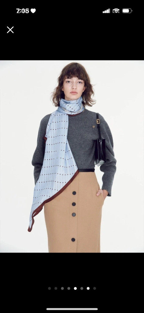 렉토 Recto 시그니처 라운드 니트 (핑크/아이보리)--2