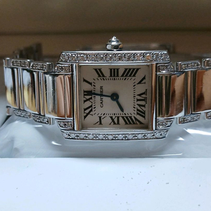 까르띠에 탱크 화이트 골드 18k 금통 스몰 정품