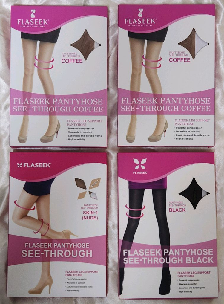 FLASEEK 씨스루 / 커피 / 블랙 / 누드 팬티스타킹--1