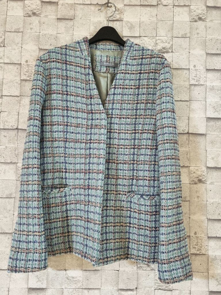 리플레인 민트 울 트위드 자켓--1