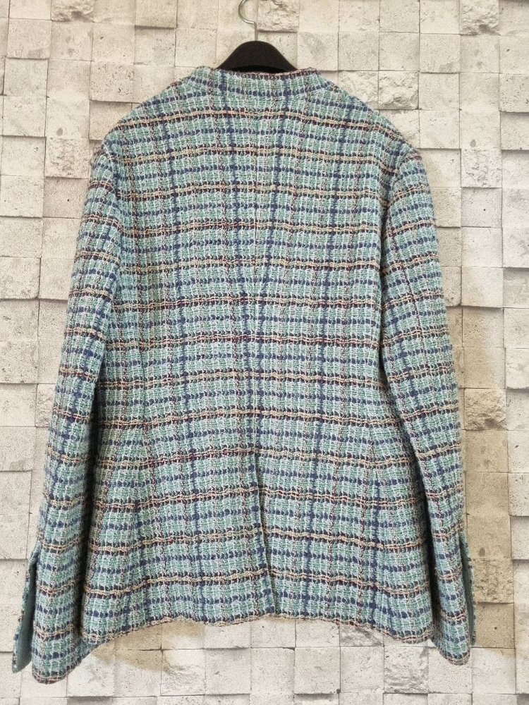 리플레인 민트 울 트위드 자켓--2