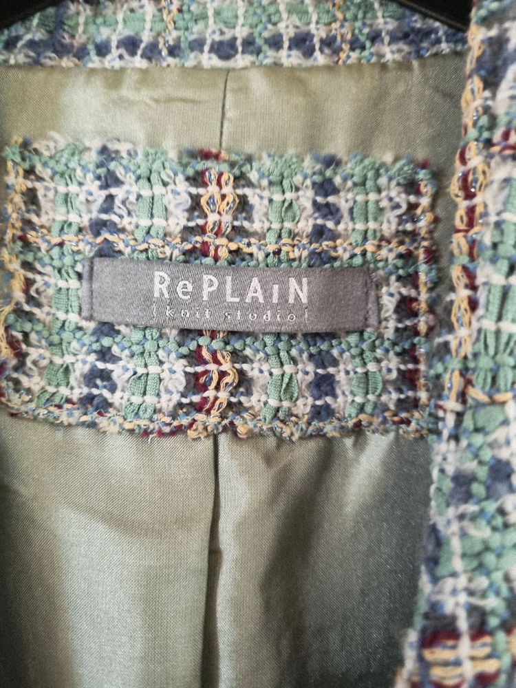 리플레인 민트 울 트위드 자켓--4