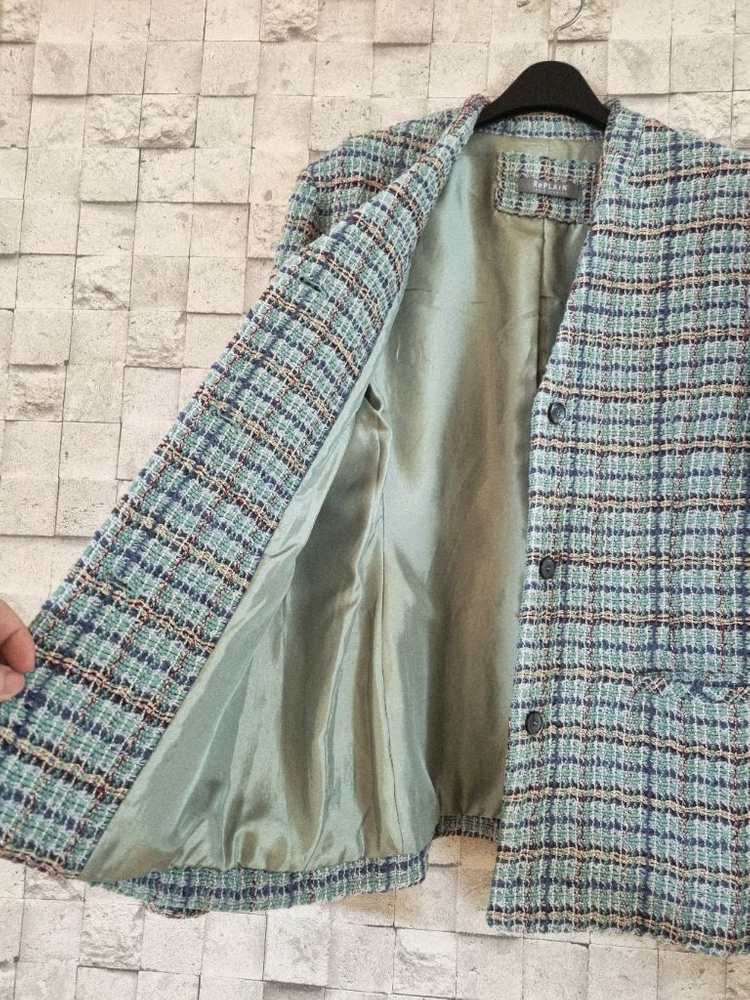 리플레인 민트 울 트위드 자켓--7