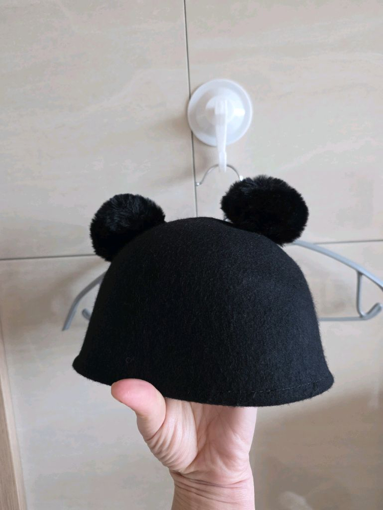 자라 폼폼 모직 모자 블랙 52cm--2