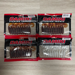 미사용 다미끼 점보 그럽 쥬니어 3.5인치 4봉 배스 우럭