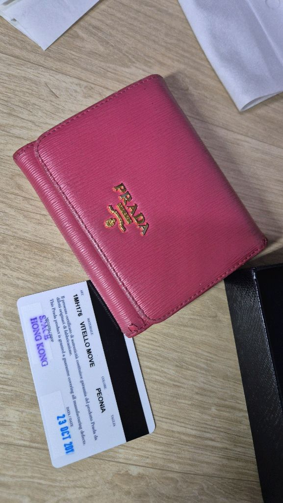 프라다 소가죽 반지갑(핑크)--3