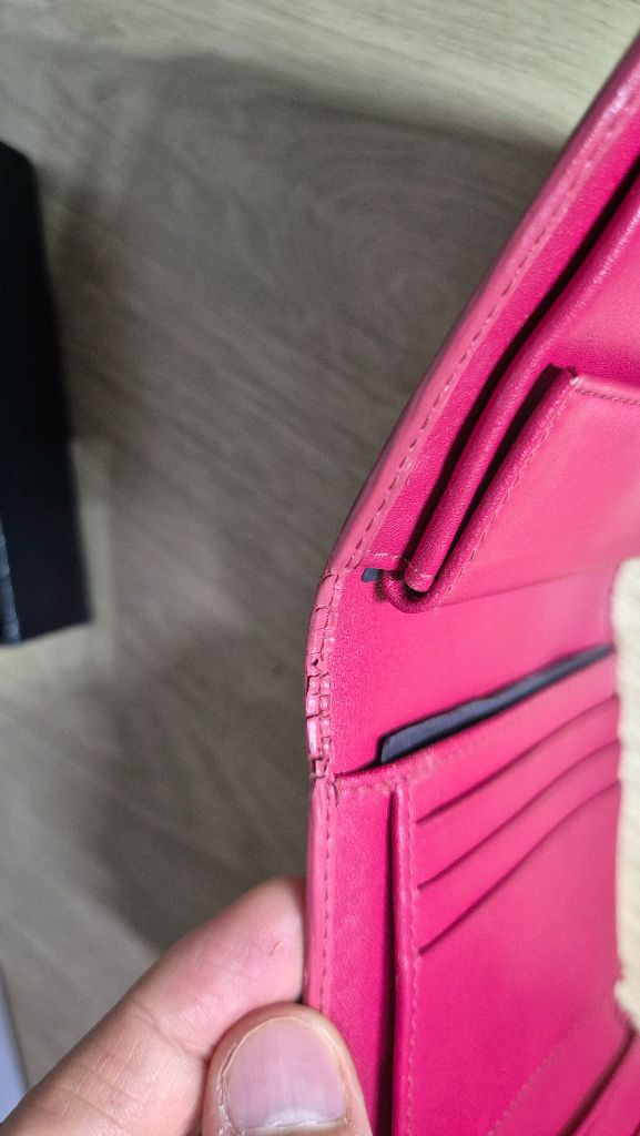 프라다 소가죽 반지갑(핑크)--6