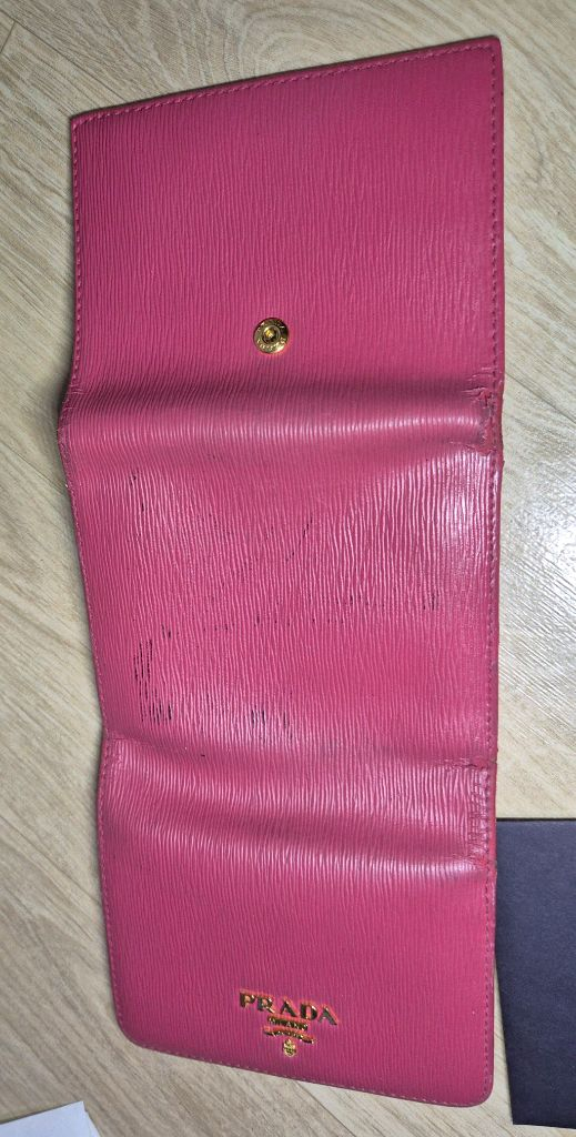 프라다 소가죽 반지갑(핑크)--7