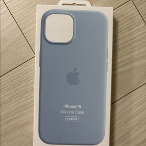 아이폰15 애플 정품 실리콘 케이스 맥세이프 라이트블루