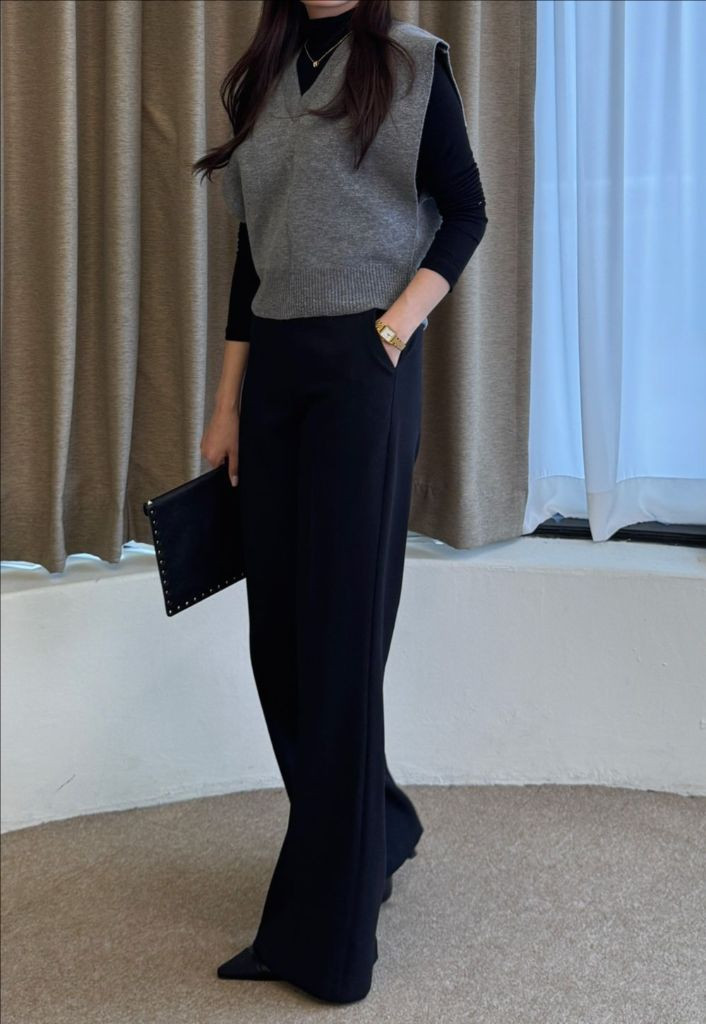 세련된 울 니트 베스트--2