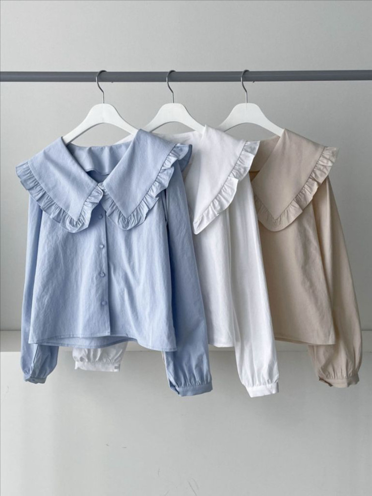 프릴카라 블라우스 새제품--1