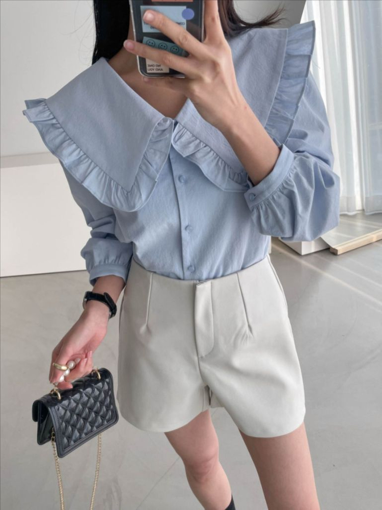 프릴카라 블라우스 새제품--3