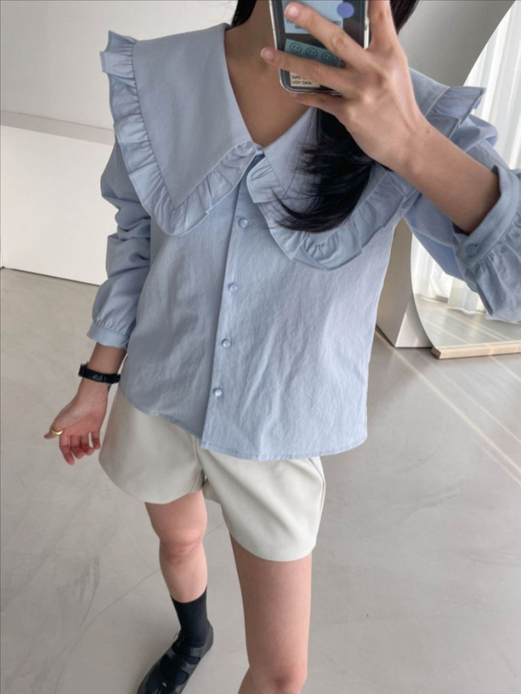 프릴카라 블라우스 새제품--4