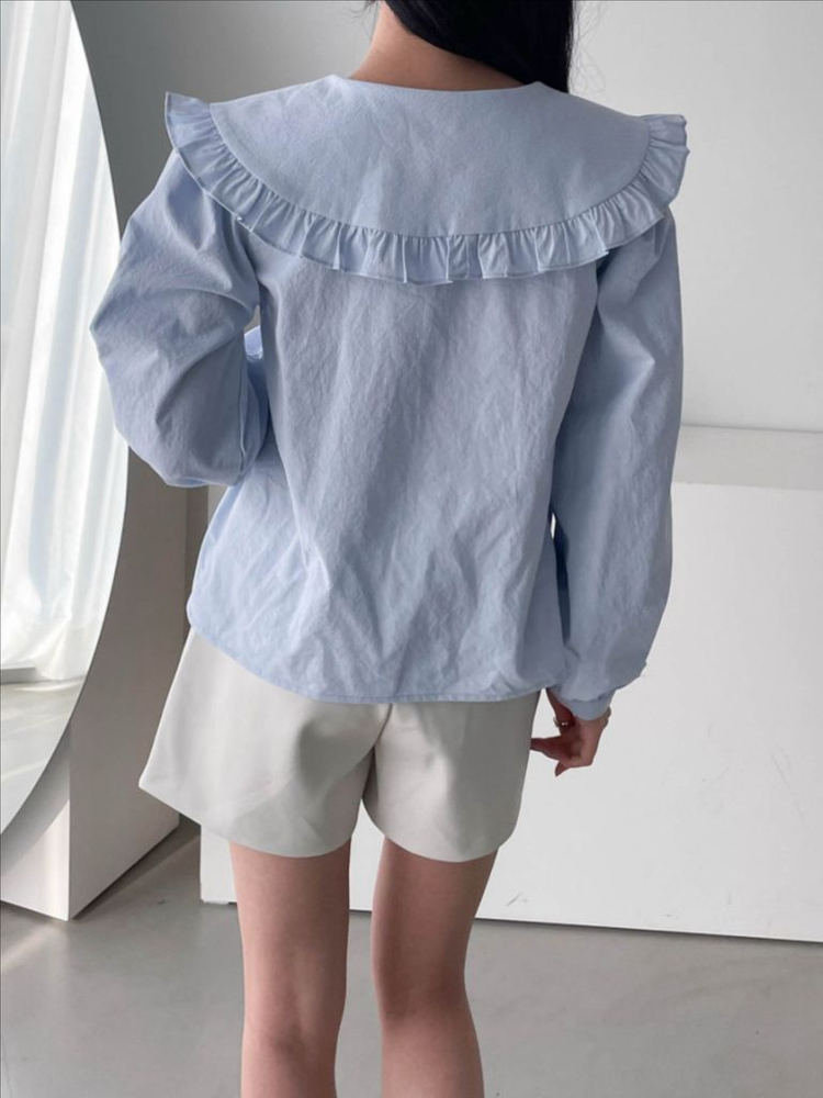 프릴카라 블라우스 새제품--5