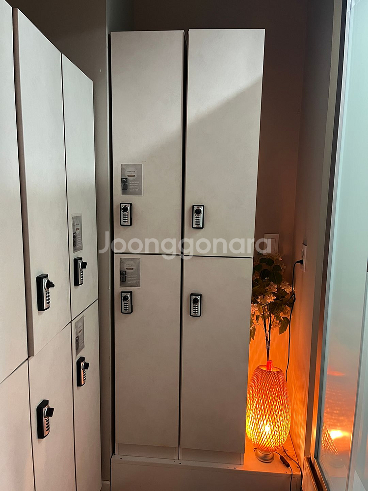 비밀번호 잠금장치 가능 + 화이트 2단 사물함 8개 (총 16칸)--2