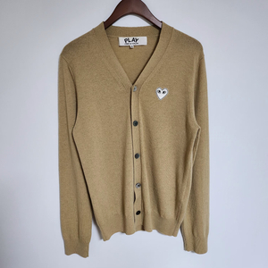 [M] 꼼데가르송 베이지 화이트와펜 남성 가디건 AZ-N066