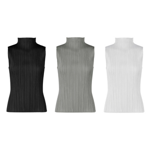 플리츠 플리즈 이세이미야케 나시 베이직 하이넥 탑 JK102 팝니다