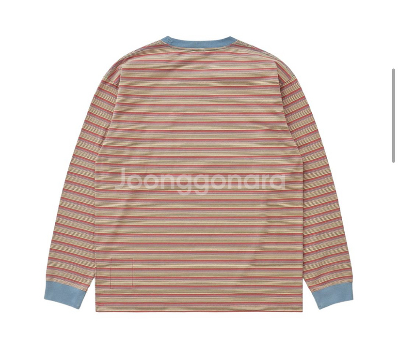 카키스 보더 롱슬리브 티셔츠 코퍼색상(무료배송)--1