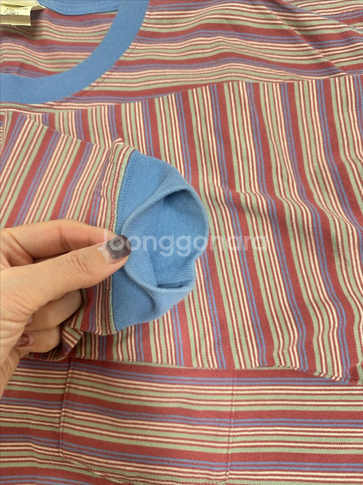 카키스 보더 롱슬리브 티셔츠 코퍼색상(무료배송)--4