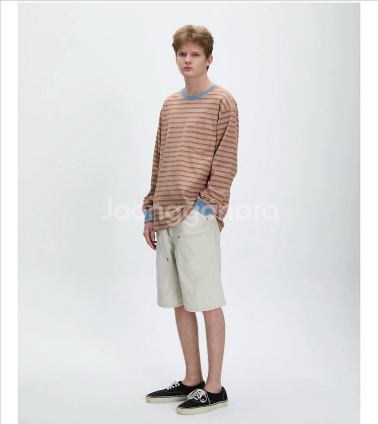 카키스 보더 롱슬리브 티셔츠 코퍼색상(무료배송)--5