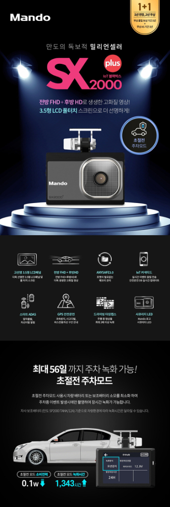 만도 SX2000 Plus 블랙박스(32GB, GPS)--2