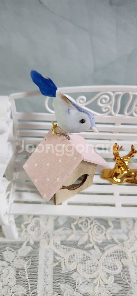 새상품)벤치 사슴세트 새집 새 일괄 인테리어소품--1