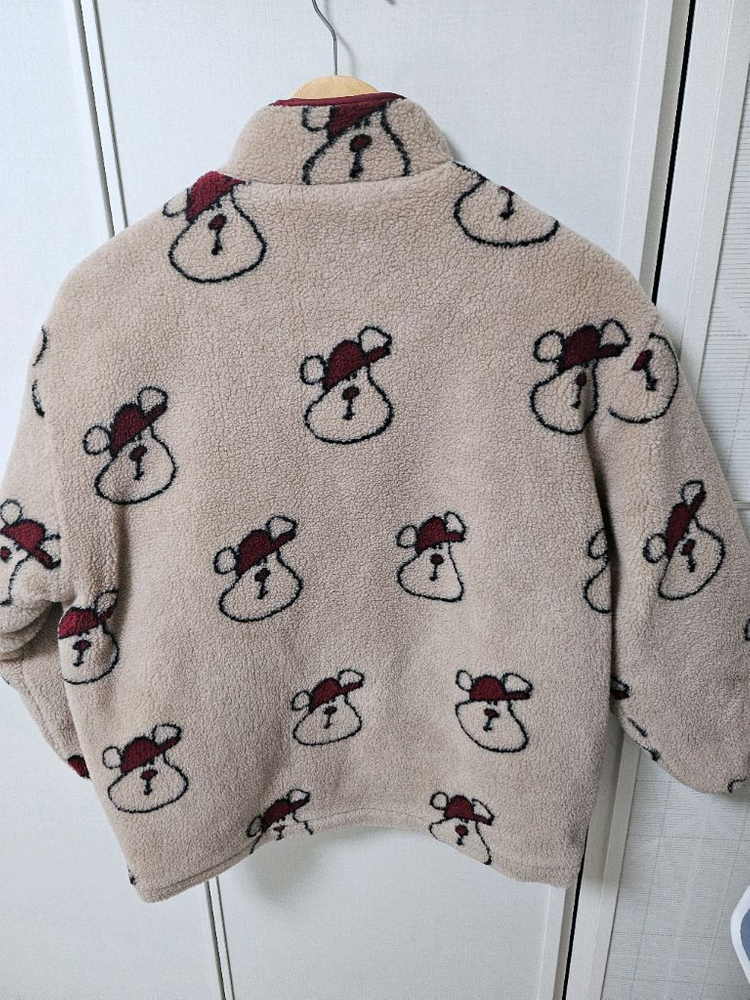 리미떼두두 뽀글이 곰돌이 양털 점퍼 3XL 사이즈--4