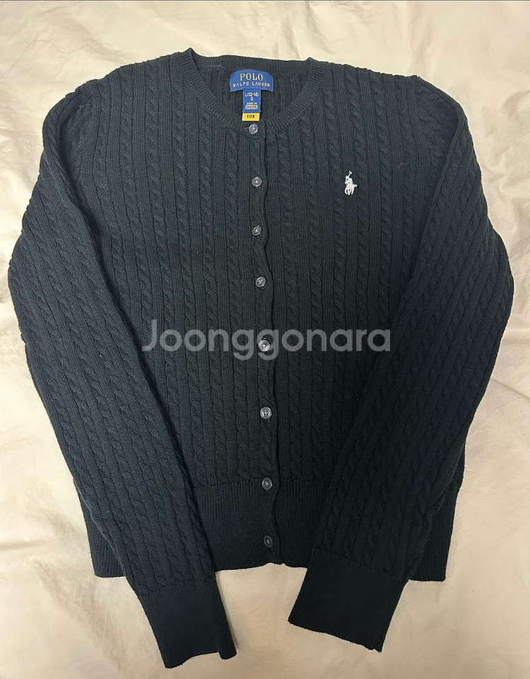 폴로 랄프로렌 걸즈 케이블 가디건 블랙L--1