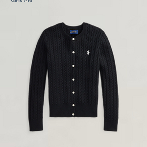 폴로 랄프로렌 걸즈 케이블 가디건 블랙L