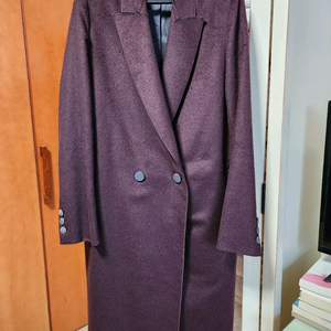 타임 여성 캐시미어 롱 코트, 버건디