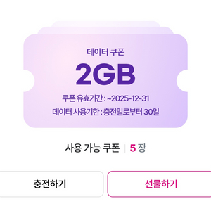 LGU+ 데이터 쿠폰 2GB