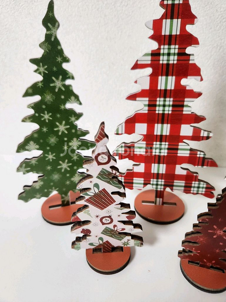 새상품)원목 크리스마스 트리 5개 일괄--1