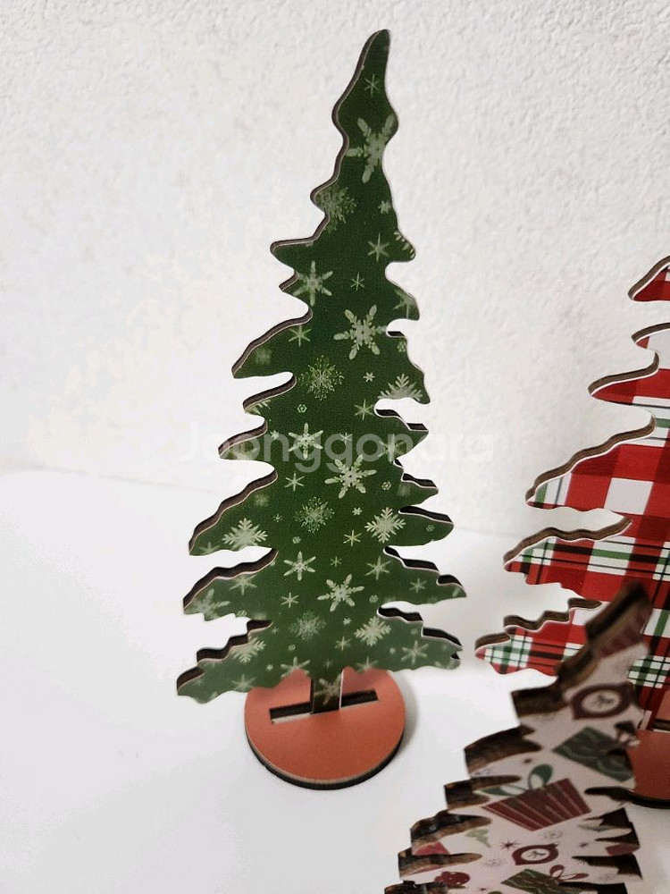 새상품)원목 크리스마스 트리 5개 일괄--2