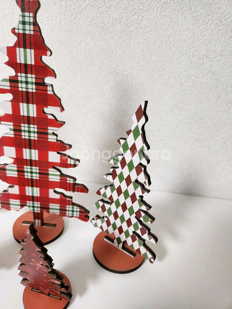 새상품)원목 크리스마스 트리 5개 일괄--3