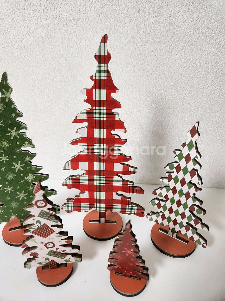 새상품)원목 크리스마스 트리 5개 일괄--6